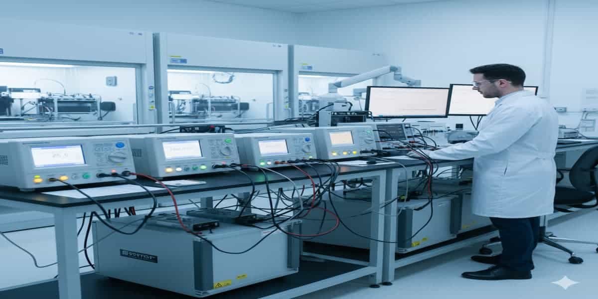 Solid-state battery longevity testing in lab