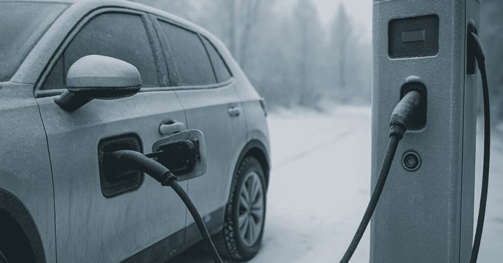 Electric vehicle charging in a cold