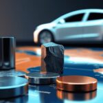 lithium, cobalt, nickel, and manganese supply chain for EV batteries with electric vehicle and global mining visuals.