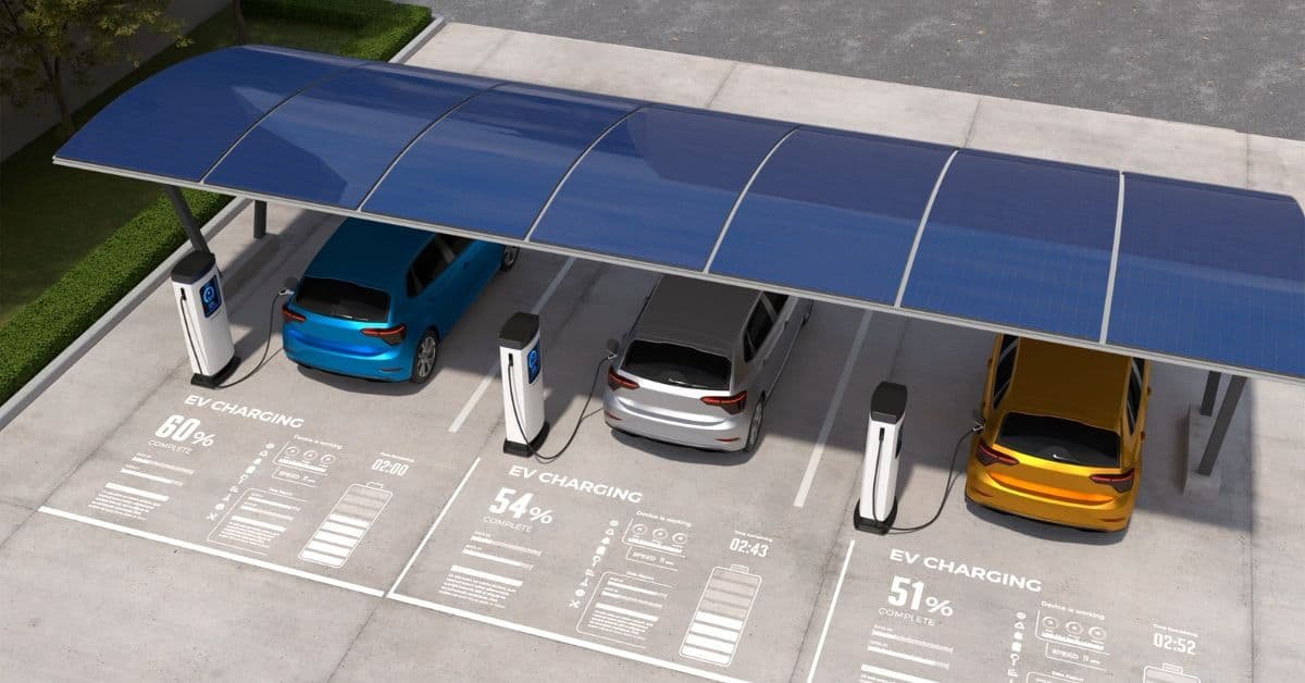 Electric car charging with solar panels using clean energy