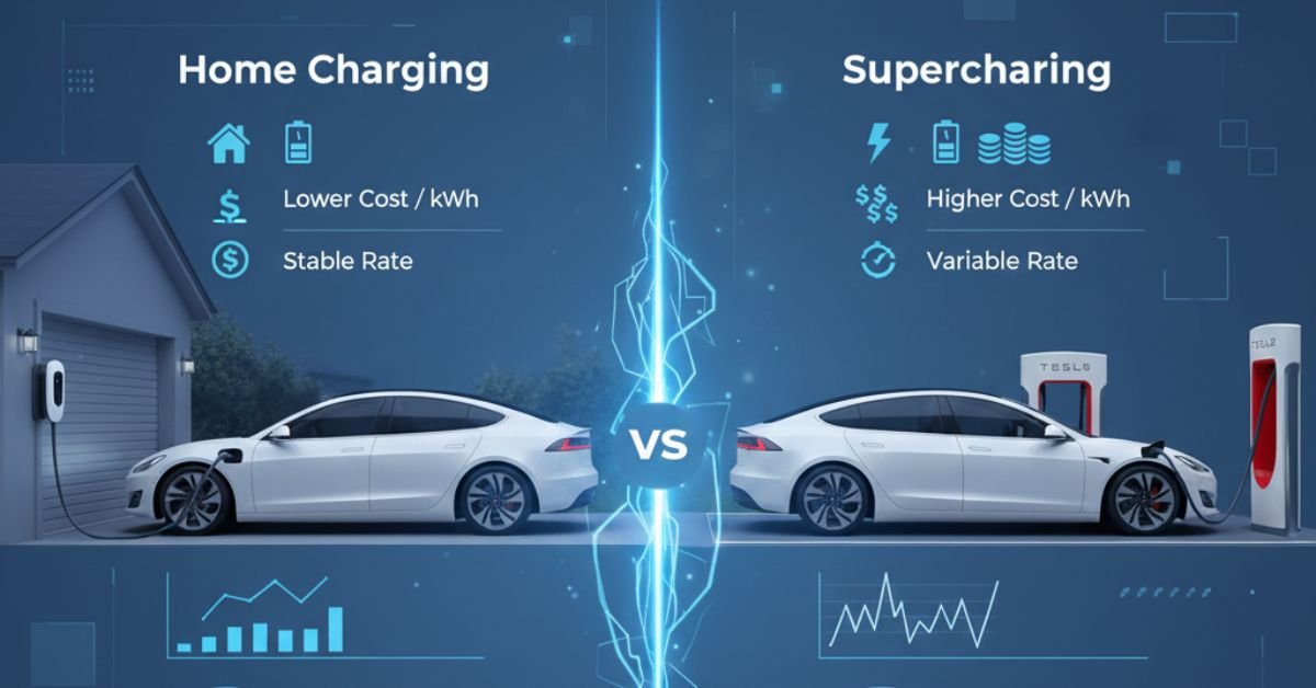 EV home charging vs supercharging cost comparison