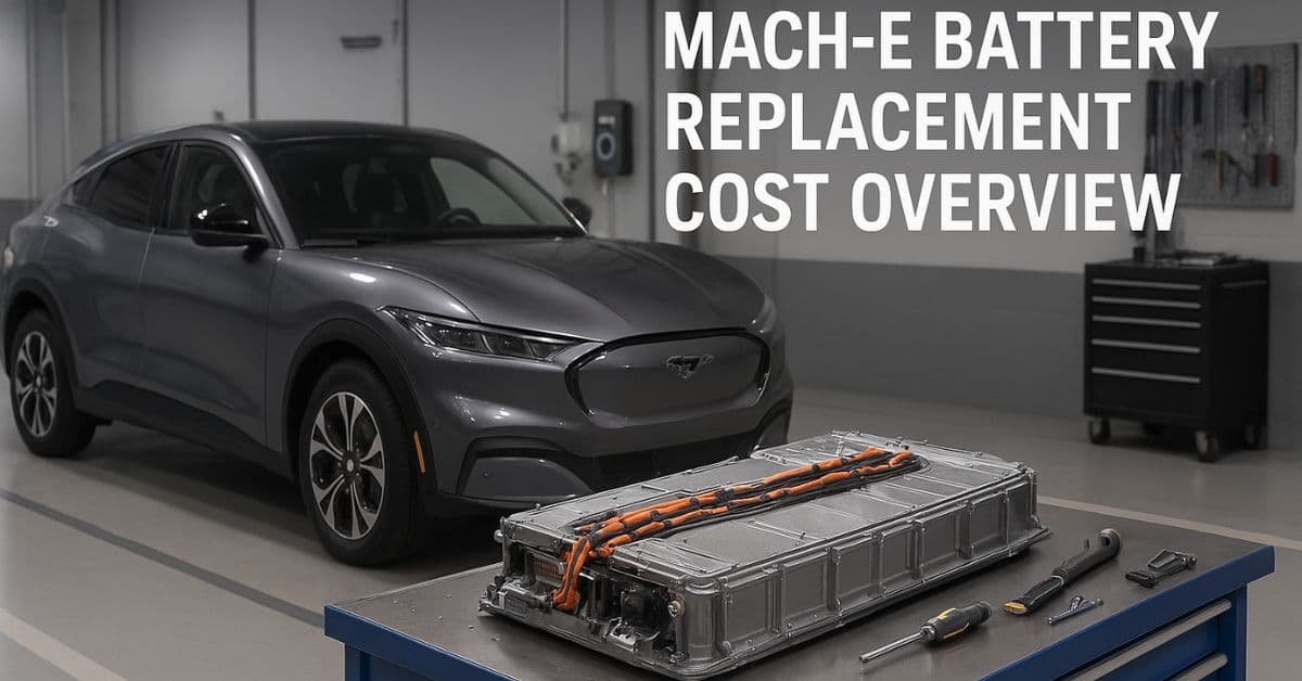 Mach-E battery replacement cost shown with detailed service center setup