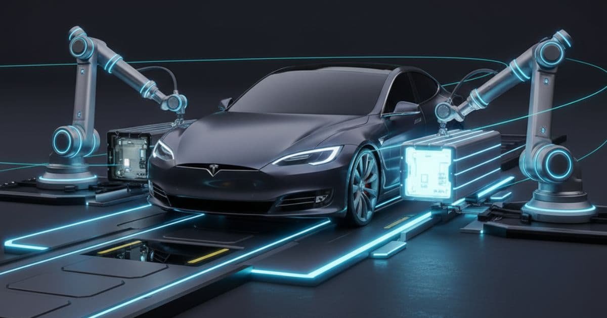 Tesla battery swapping station