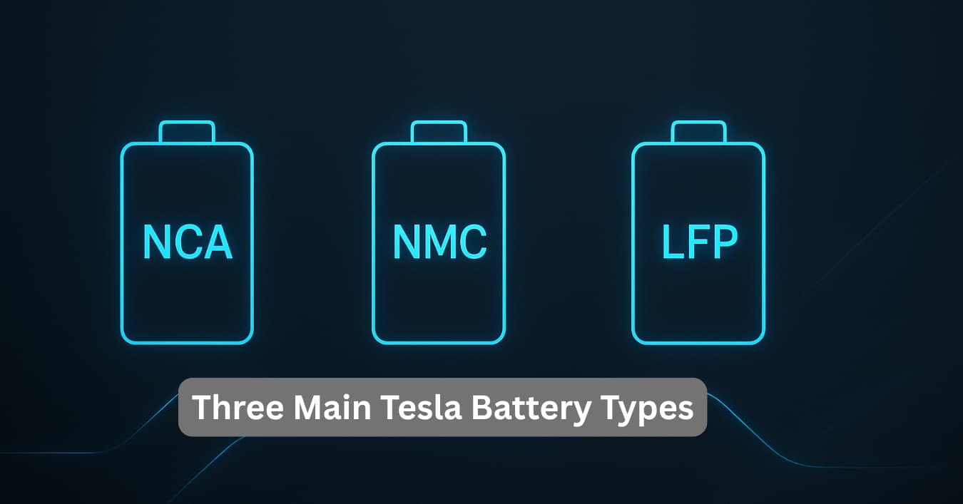 Tesla battery types NCA NMC LFP comparison and differences