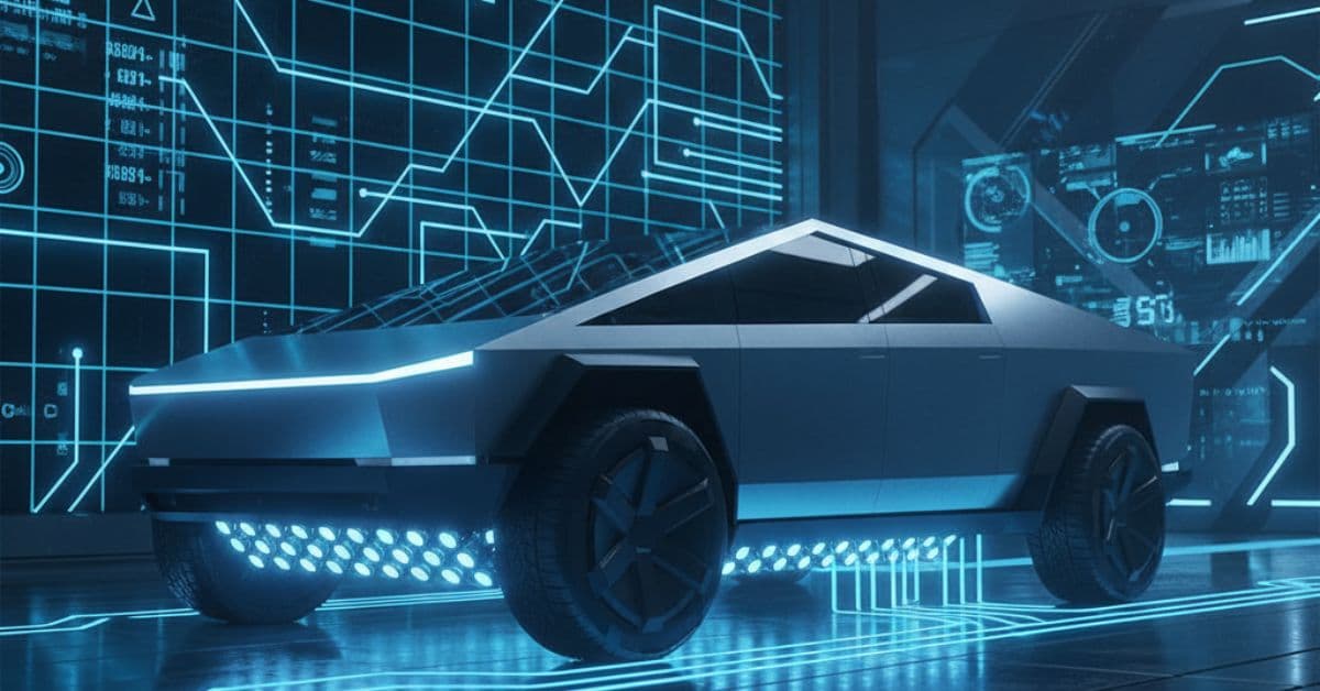 Tesla Cybertruck battery showing advanced 4680 cell power system