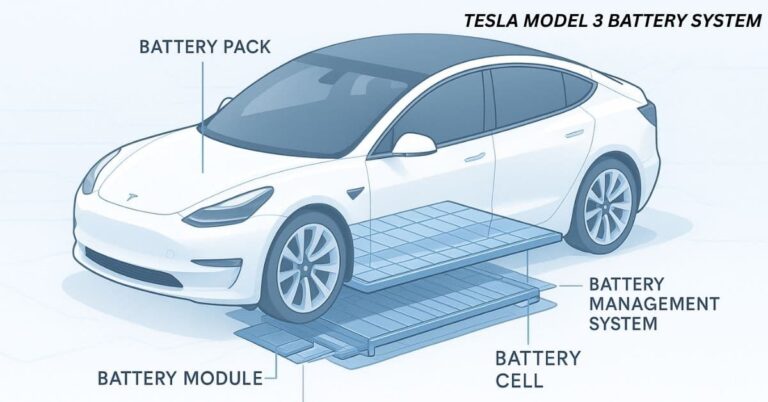 Tesla Model 3 battery range and charging system