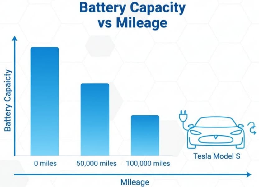 Tesla Model S battery degradation chart shows long-term capacity retention
