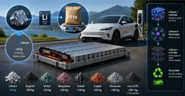 How Much Lithium Is in an EV Battery
